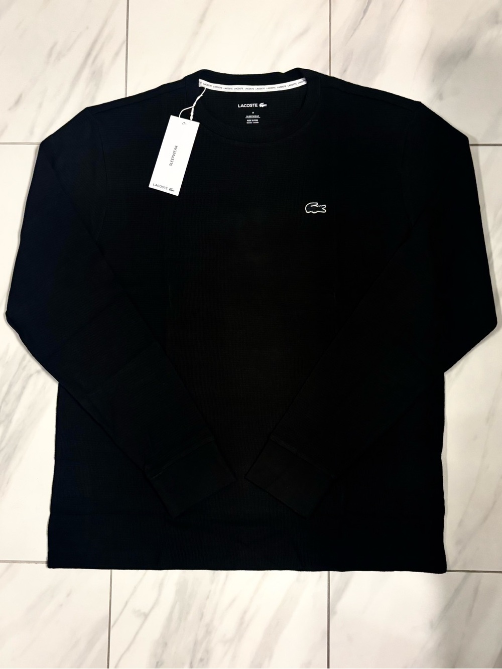 Men’s Lacoste Long Sleeve Thermal Sleepwear T-Shirt